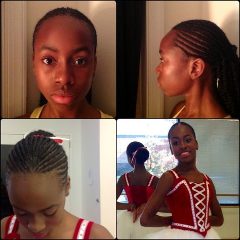 Seemkah's new braided ballet bun. Black Ballerina Hairstyles, Bun Hairstyles For Ballet, Curly Ballet Bun, Perfect Ballet Bun, Ballet Bun Wrap, Ballet Bun, Ballerina Bun, Braided Bun Ballet, African American Braids