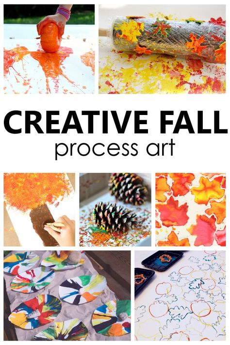 Fall Process Art, Process Art Ideas, Process Art Preschool, Art Ideas For Kids, Preschool Art Projects, Montessori Art, Fall Arts And Crafts, Fall Art Projects, Fall Kindergarten