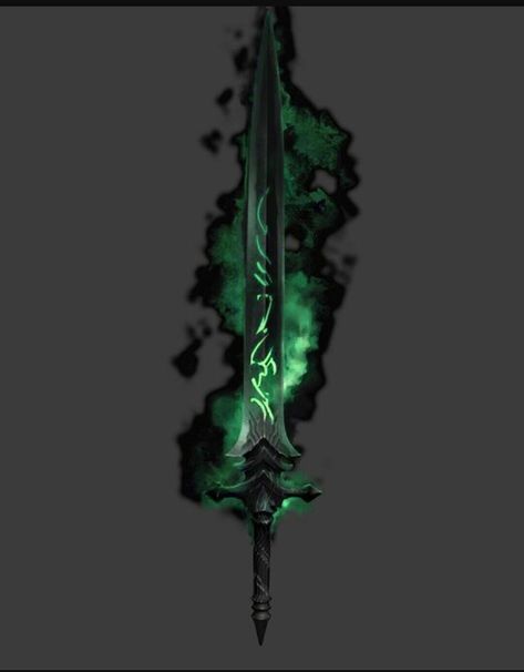 Fantasy Blade, Tactical Swords, Mega Pokemon, Magical Items, Super Powers Art, Green Magic, Dark Souls Art, Props Art, Fantasy Props