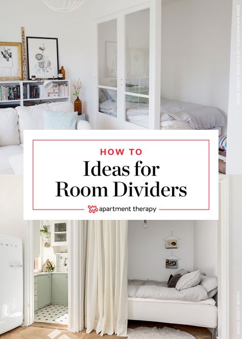 The challenge: Create a "bedroom" (well, at least a bed nook) in an open-layout studio apartment. Our solution: Choose visual dividers that separate the space, but that don't block sunlight or cut up the square footage of an already tiny home. Presto—your single room will suddenly feel like two (or more.) Here are 11 simple and smart ideas to inspire small-space dwellers: Bedroom Divider, Simple Bed Designs, Bed Nook, Open Floor House Plans, Diy Room Divider, Studio Apartment Layout, Single Room, Apartment Layout, Smart Ideas