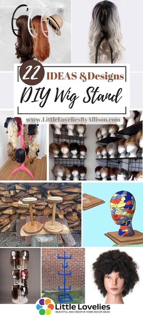 22 DIY Wig Stand Ideas - How To Make A Wig Holder Wig Hanger Ideas, Diy Wig Stand Ideas, Wig Rack Ideas, Wigs Organization, Wig Stands Ideas, Wig Stand Diy, Wig Head Storage, Wigs Display Ideas, Wig Room Ideas At Home