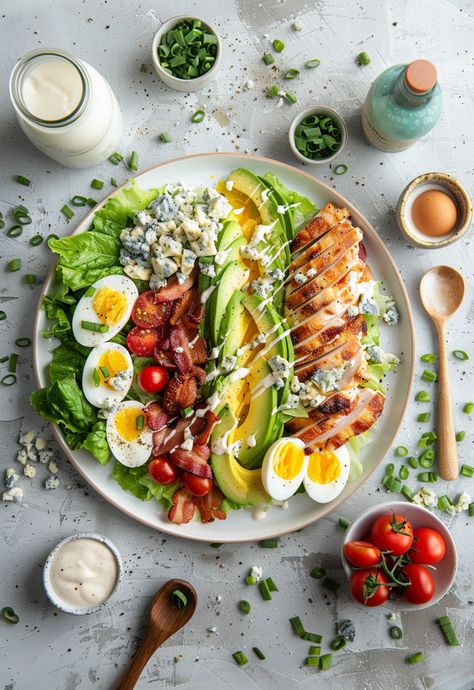 Simple Cobb Salad Creation that’s easy and quick. Perfect for a light and healthy meal. #SimpleRecipes #HealthySalads Healthy Chef Salad, Simple Healthy Meals For Dinner, Healthy Meals Breakfast, Brunch Salads, Simple Healthy Food, Tasty Salad Recipes, Cob Salad, Nutritional Foods, Light Foods