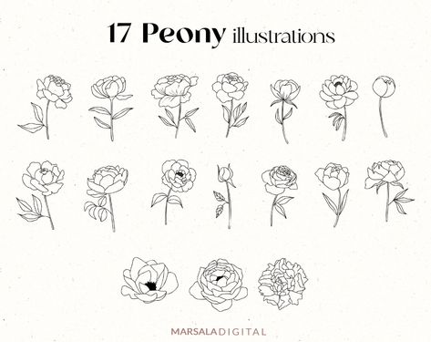 Peony SVG Bundle Flower SVG Bundle Peony Plant Peony | Etsy Australia Simple Peony Tattoo, Peony Svg, Peony Plant, Farm Logos, Wedding Peony, Peony Clipart, Peony Flower Tattoos, Wrist Tattoo Cover Up, Inspired Images