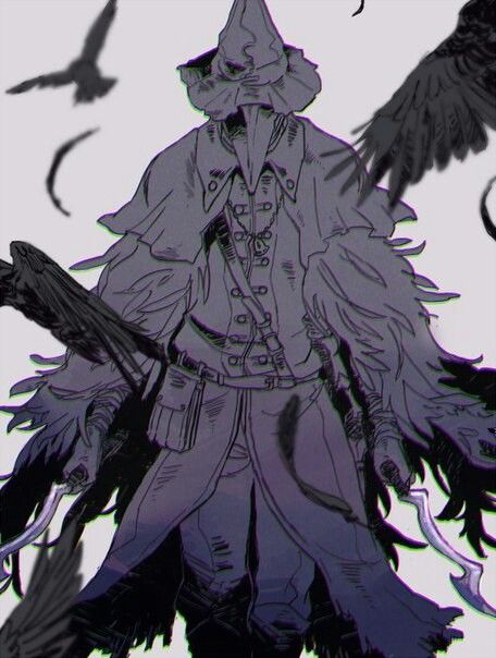 Bloodborne Crow, Crow Character Design, Crow Oc, Eileen The Crow, Crow Mask, Plague Doctors, Plague Mask, Bloodborne Art, Bird People