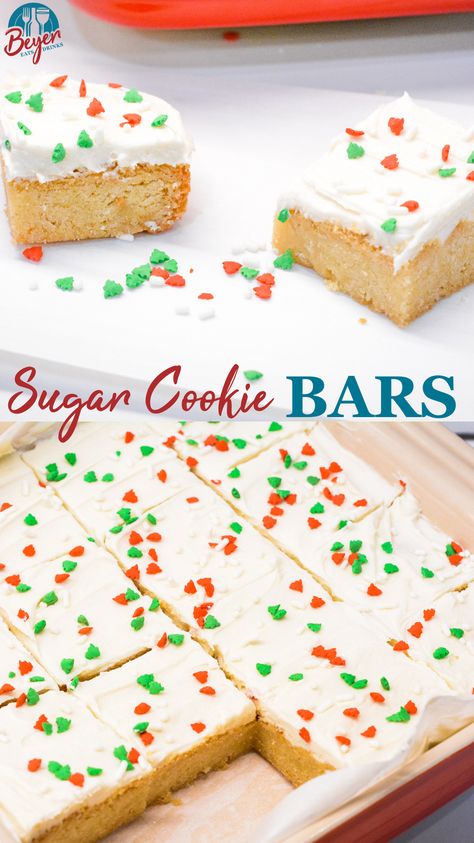 Sugar Cookie Bars are a simple bar cookie made with a package of Betty Crocker sugar cookie mix, butter, and eggs topped with a homemade Lofthouse cookie type icing for a quick and simple treat. These bars were everything I wanted from a non-chocolate treat. Cookie Mix Bars Betty Crocker, Pizza Cookie Cake, Betty Crocker Sugar Cookie, Betty Crocker Sugar Cookie Mix, Betty Crocker Sugar Cookies, Christmas Baking Cookies, Everything I Wanted, Sugar Cookie Mix, Cookie Types