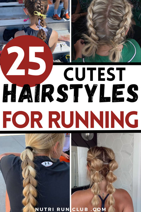 Look your best while running with these CUTE running hairstyles. Braid your hair and add some fun to your runs. Read more on our blog on Running Hairstyles and especially Running Hairstyles for Long Hair Hairstyles For Running, Braided Sporty Hairstyles, Active Hairstyles, Race Day Hair, Tennis Hairstyles, Running Hairstyles, Soccer Hairstyles, Volleyball Hair, Soccer Hair