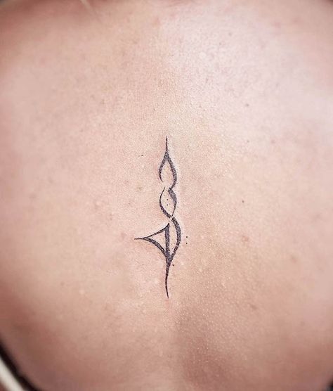 Yoga Meditation Tattoo, Tranquility Symbol Tattoo, Movement Tattoo Symbol, Yoga Symbol Tattoo, Small Yoga Tattoo Ideas, Yoga Spine Tattoo, Vulnerability Tattoo Symbol, Tiny Yoga Tattoos For Women, Tattoos That Symbolize Balance