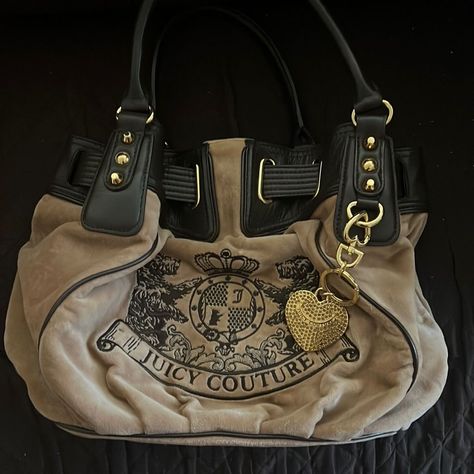 Juicy Couture Bags | Juicy Couture Purse | Color: Brown/Tan | Size: Os Juicy Couture Bag Vintage, Juicy Couture Bags 2000s, Brown Juicy Couture Bag, Juicy Couture Bag Outfit, Juicy Couture Bags Vintage, Big Louis Vuitton Bag, 2000s Handbags, Vintage Juicy Couture Bags, Juicy Couture Bags Handbags