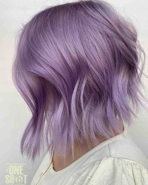 25 Prettiest Lilac Hair Color Ideas for All Women in 2022 Short Lilac Hair, Ash Purple Hair, Long Stacked Haircuts, Razored Layers, Lilac Hair Color, Pastel Purple Hair, Lavender Hair Colors, Light Purple Hair, Lilac Hair