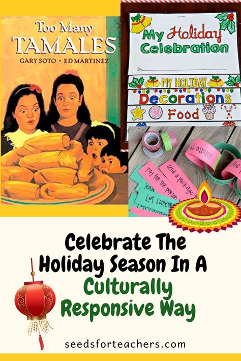 Wanting to teach your students about holidays around the world: Christmas, Hannukah, Kwanza etc? Here are some tips to teach holidays in a culturally responsive way that uplifts different cultures and helps students value their personal traditions. Holidays Around The World Kindergarten, Hannukah Traditions, December Holidays Around The World, Culturally Responsive Teaching, Gary Soto, Around The World Christmas, Teaching Holidays, Seasonal Activities, Classroom Culture