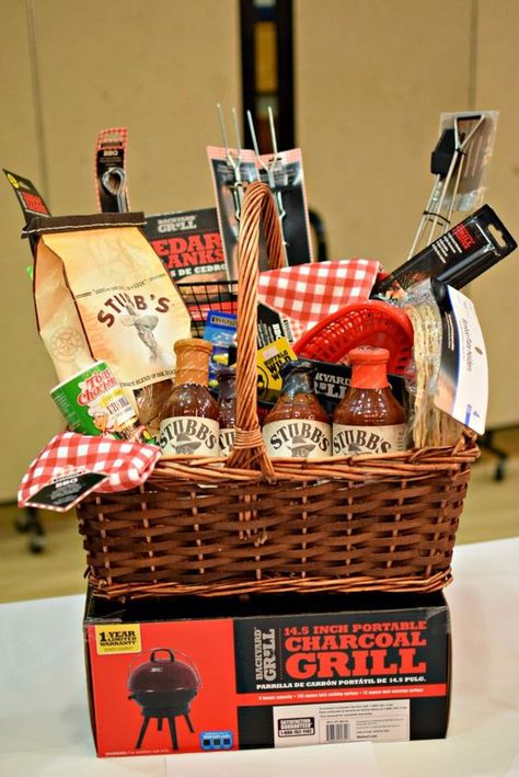 20 Genius Gift Basket Ideas Everyone Would Love | The Unlikely Hostess Social Prizes, Coronation Ideas, Bbq Gift Basket, Silent Auction Gift Basket Ideas, Basket Themes, Ukrainian Dance, Silent Auction Basket, Basket Raffle, Auction Gift Basket Ideas