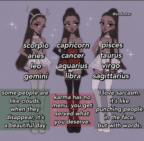 I Love Sarcasm, Zodiac Signs Pictures, Pisces Personality, Gemini And Sagittarius, Leo And Aquarius, Aries Zodiac Facts, Capricorn Life, Zodiac Signs Chart, Libra Zodiac Facts