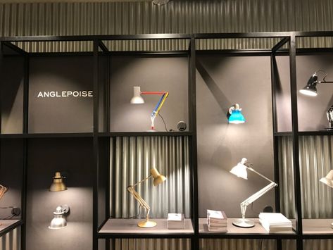 Anglepoise Clerkenwell Showroom with Unibox Displays, London – UK » Retail Design Blog Merchandising Retail, Showroom Ideas, Showroom Inspiration, Showroom Decor, Graphic Panels, Retail Lighting, Showroom Display, Showroom Interior Design, Exhibit Design