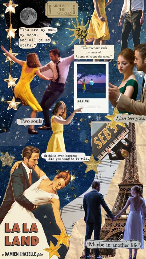 Movie Scenes Collage, La La Land Stills, La La Land Aesthetic Wallpaper, La La Land Wallpaper Aesthetic, La La Land Wallpaper Iphone, Lala Land Wallpaper, All The Worlds A Stage, Lala Land Party Theme, City Of Stars La La Land