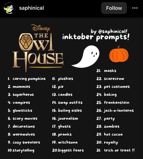 The Owl House Pumpkin Carving, Owl House Pumpkin Carving, House Pumpkin Carving, Pantone Art, Inktober Prompts, Halloween Challenge, Drawing Memes, House Pumpkin, Art Journal Challenge