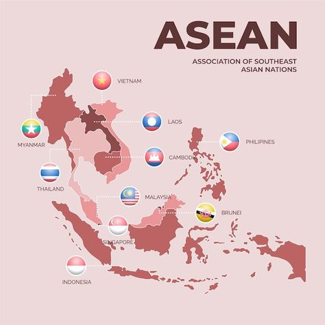 Peta Asean, Asean Map, Maps Aesthetic, Independence Day Background, Philippines Culture, Infographic Map, Asia Map, Building Illustration, Knowledge Facts