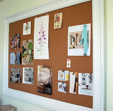 How to Make a Framed Bulletin Board – The Happy Housewife™ :: Home Management Bulletin Board Ideas For Bedroom, Cork Board Ideas For Bedroom, Cork Board Ideas, Cool Bulletin Boards, Cork Board Wall, Diy Cork Board, Diy Bulletin Board, Framed Cork Board, Cork Diy