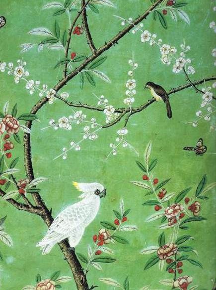 Floral Bathroom Wallpaper, Stairway Wall, Chinese Wallpaper, Hand Painted Wallpaper, Wallpaper Floral, Floral Interior, Chinoiserie Wallpaper, Chinoiserie Chic, Birds And Flowers