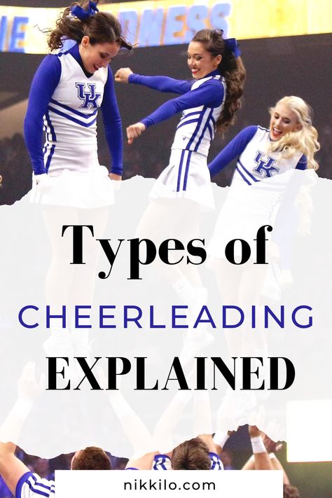 For those new to the cheerleading world, terms like all-star, performance rec, and recreational cheerleading can cause a lot of confusion! But don’t worry, because today, I’m sharing everything you need to know about the differences between these types of cheerleading, what defines each one, and how to choose which one is right for you. I'll be covering all-star vs. rec vs. performance rec vs. school vs. college vs. pro cheerleading explained! Tap or click to keep reading. Varsity Cheerleading, Pom Pom Fashion, School Cheerleading, Cheerleading Competition, Cheerleading Photos, College Cheerleading, Cheerleading Team, College Cheer, Cheerleading Uniforms