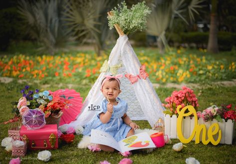 Floral Outdoor Session 1st Birthday Outdoor Decorations, 1st Birthday Outdoor Photoshoot, Birthday Outdoor Decorations, Outdoor Cake Smash, Baby Boy Birthday Outfit, Sitter Photography, Bday Stuff, Tent Decor, 1 Year Baby