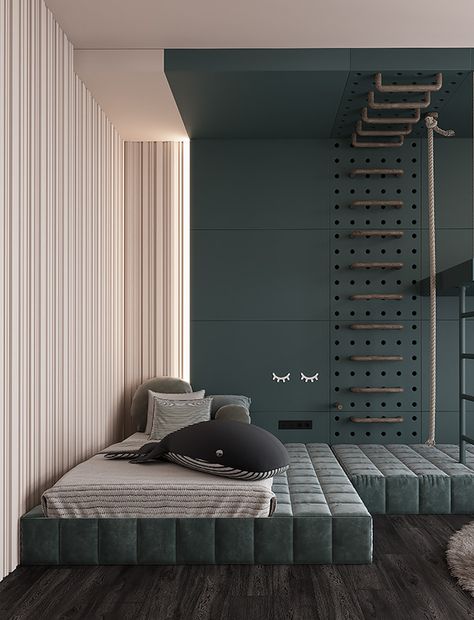 Project GL_H_380 on Behance Corner Bed, Kids Room Interior Design, Boy Bedroom Design, Kids Bedroom Inspiration, Kids Bedroom Designs, Kids Interior Room, Children Room, Kids Interior, Boys Bedrooms