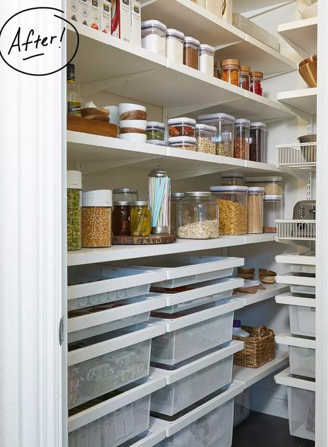 This Pantry Gets Perfected with an elfa Transformation | Container Stories #ad Elfa Pantry, Corner Pantry Ideas, Walk In Pantry Ideas, Narrow Pantry, Kitchen Corner Storage, Pantry Door Organizer, Pantry Closet Design, Kitchen Cabinet Accessories, Pantry Inspiration