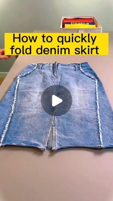 The Folding Hacks on Instagram: "Transform your space with smart storage solutions. Link in bio @thefoldinghacks 🧺🥰! 
How to fold denim skirt #foldingclothes #organize #storagehacks #folding #foldinghacks" Folding Shorts, How To Fold Jeans, Folding Hacks, Folding Jeans, How To Fold, Napkin Folding, Folding Clothes, Smart Storage, Storage Hacks