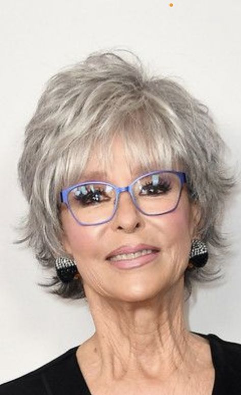 Grey Hair And Glasses, Hair And Glasses, Short Wavy Haircuts, Short Shaggy Haircuts, Hair Messy, Short Shag Haircuts, Shaggy Short Hair, Short Shag Hairstyles, Maggie Smith