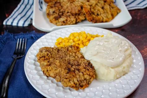 Best Chicken Fried Steak Ever With Mashed Potatoes And Corn. Fried Backstrap, Deer Steaks, Fried Venison, Fried Cube Steaks, Venison Backstrap Recipes, Cooking Venison Steaks, Hunting Man, Backstrap Recipes, Venison Backstrap