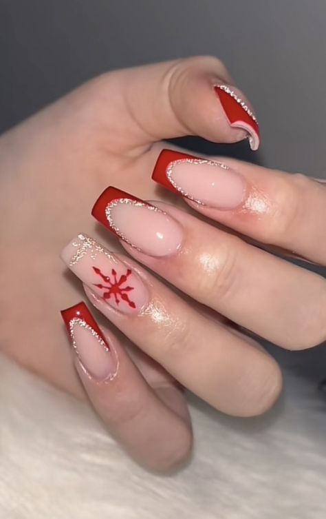 December Nails, Red Christmas Nails, Christmas Nails Easy, Christmas Gel Nails, Christmas Nails Acrylic, Festival Nails, Xmas Nails, Christmas Nail Designs, Christmas Nail