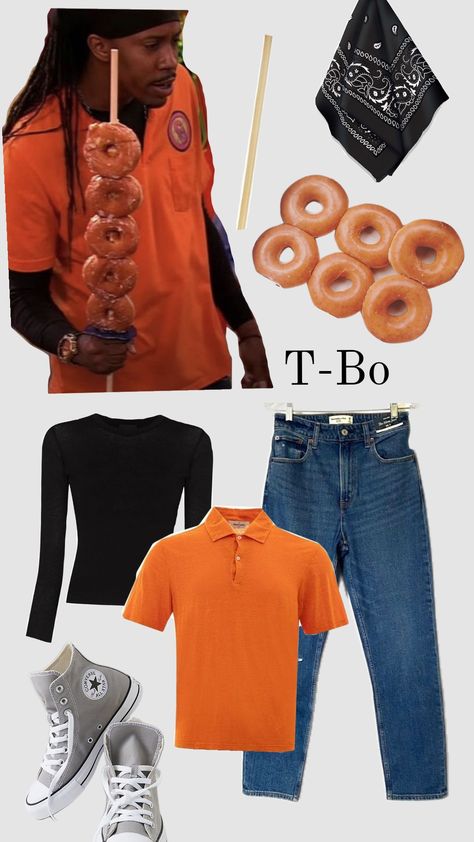 #icarly #donut Tbo From Icarly Halloween Costume, T Bone From Icarly, Groovy Smoothie Icarly Logo, Rowley And Greg Heffley Costume, Outer Banks Halloween Costume Ideas, Bagel Guy From Icarly Costume, Cartoon Dress Up, Icarly Costumes, Tbo Icarly Outfit