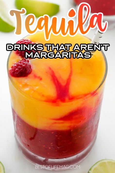 Tequila goes far beyond a margarita! Enjoy these tasty tequila drinks that suit everyone's tastes! From shots to margaritas and drinks that are NOT margaritas, they are all perfect! Tequila Recipes | Tequila Cocktail Recipes | Drink Recipes with Tequila | Tequila Recipes that are not Margaritas | Tequila Shots | Summer Cocktail Recipes | Mexican Cocktail Recipes | Drink Recipes with Tequila via @amybarseghian Taco Tuesday Drinks, Good Tequila Drinks, Tequila Mixed Drinks Recipes, Mixed Drinks With Patron Tequila, Mix Drinks With Tequila, Cute Tequila Cocktails, Summer Cocktail Recipes Tequila, Mixed Drinks Alcoholic Tequila, Cooking With Tequila