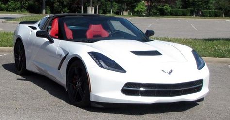 Arctic White C7 with optional carbon mirrors and spoiler Prom Car, White Corvette, 2014 Corvette Stingray, Black Corvette, Chevy Dealerships, 2014 Corvette, Luxury Car Rental, Corvette Stingray, Fancy Cars