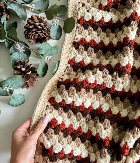 Crochet Fall Blanket Free Pattern, Granny Blanket Crochet, Crochet Color Combinations, Granny Stitch Blanket, Granny Stripe Crochet, Crochet Granny Stitch, Chunky Crochet Blanket Pattern, Christmas Crochet Blanket, Granny Stripe