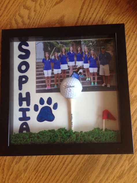 Senior Night Gift Ideas Golf, Senior Night Golf Ideas, Golf Senior Night, Senior Baskets, Senior Table, Senior Poster, Golf Pics, Senior Posters, Golf Party Decorations