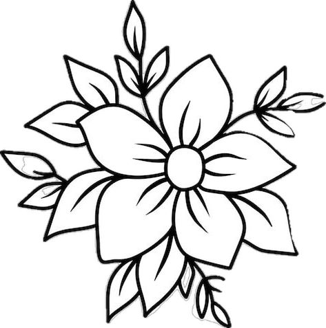 Illustration Outline, Vine Drawing, Simple Flower Drawing, Easy Flower Drawings, Flower Pattern Drawing, Simple Sketch, Flower And Leaves, Flower Drawing Design, Flower Outline