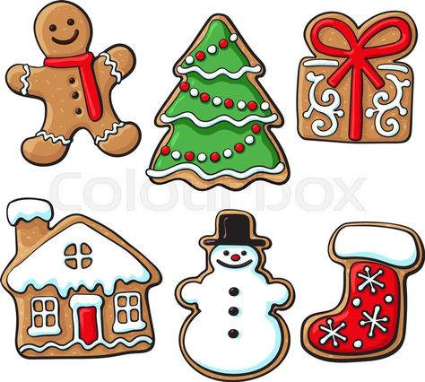 Numbers Illustration, Christmas Numbers, White Background Christmas, Christmas Tree Gif, Cookie Drawing, Cookie Vector, Homemade Gingerbread, Christmas Gingerbread Cookies, Popular Crafts