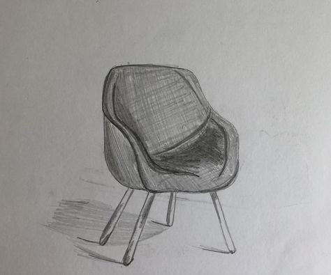 Sketch Interior Design, Chair Sketch, Pencils Sketch, Drawing Basics, Chair Drawing, Drawing Furniture, Realistic Sketch, Drawing Interior, Academic Drawing