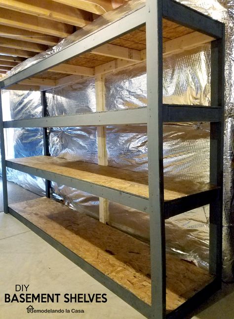 Basement Shelves, Basement Storage Shelves, Basement Shelving, Diy Storage Shelves, Garage Storage Shelves, Garage Storage Solutions, Garage Storage Systems, Diy Garage Door, Diy Basement