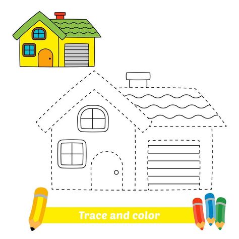 Basic Drawing For Kids, Trace And Color, Handwriting Activities, Kids Worksheets Preschool, Tracing Worksheets Preschool, Art Worksheets, Fine Motor Skills Activities, Alphabet Activities Preschool, Fun Worksheets