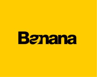 Banana - Logo Design - Logotype, Negative Space, Banana Peel, Fruit, Black, Yellow, Clever Banana Logo Design Ideas, Banana Branding, Yellow Logo Design, Logo Banana, Banana Logo, Banana Design, Food Logo Design Inspiration, Cake Branding, Grocery Store Design