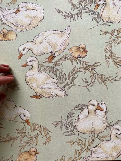 Carleigh Courey, Nursery Room Decoration, 동화 삽화, Duck Print, Baby Illustration, Nursery Room Inspiration, Nursery Inspo, Little Duck, Book Illustrations