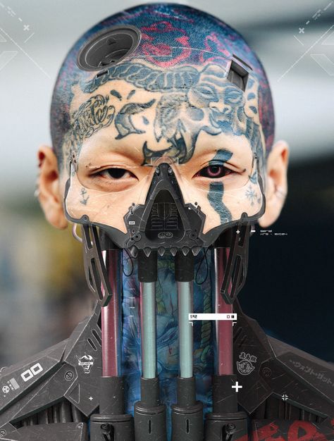 Tatoo 3d, Cyberpunk Techwear, Cyborgs Art, Arte Robot, Cyberpunk Aesthetic, Cyberpunk Character, Robots Concept, Robot Concept Art, Cyberpunk Art