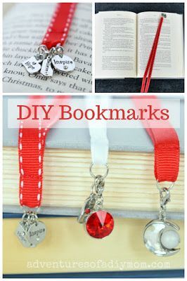 A quick and easy DIY bookmark idea  #ribbonbookmark #diybookmark Bookmark Craft, Creative Diy Gifts, Beaded Bookmarks, Leather Bookmark, Diy Bookmarks, Book Markers, Crochet Bookmarks, Ribbon Bookmarks, How To Make Ribbon