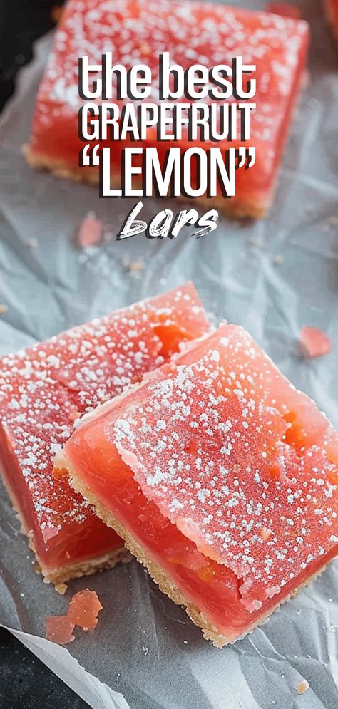 Grapefruit Bars [60 Minutes] – Chasety Grapefruit Breakfast Ideas, Fresh Grapefruit Recipes, What To Do With Grapefruit, Recipes With Grapefruit, Grapefruit Desserts, Grapefruit Recipe, Best Lemon Cake Recipe, Grapefruit Dessert, Grapefruit Tart