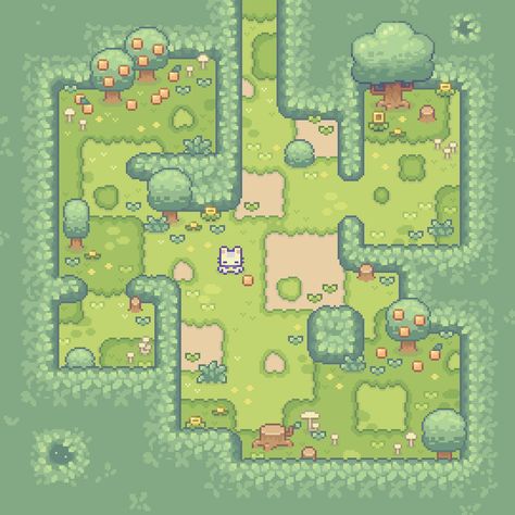 Sprout Lands - Asset Pack by Cup Nooble Cute Map Design, Pixel Games Aesthetic, Pixel Art Garden, Pixel Art Game Design, Grass Pixel Art, Pixel Game Background, Tileset Pixel Art, Pixel Game Art, Pixel Art Map