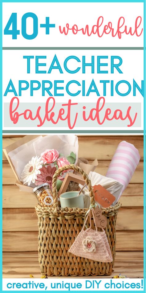 Teacher Appreciation Basket Ideas, Teacher Appreciation Basket, Diy Paper Daisy, Quick Teacher Gifts, Appreciation Basket, Inexpensive Diy Christmas Gifts, Teacher Appreciation Gift Baskets, Year End Teacher Gifts, Summer Gift Baskets