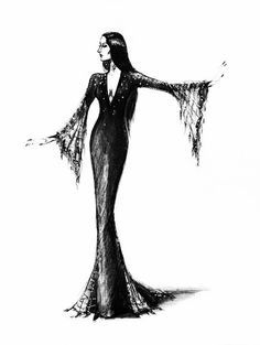 Morticia Addams Addams Family Musical, Addams Family Values, Art Vampire, Gomez And Morticia, Morticia Addams, Adams Family, Ideas Family, Wow Art, Art Films