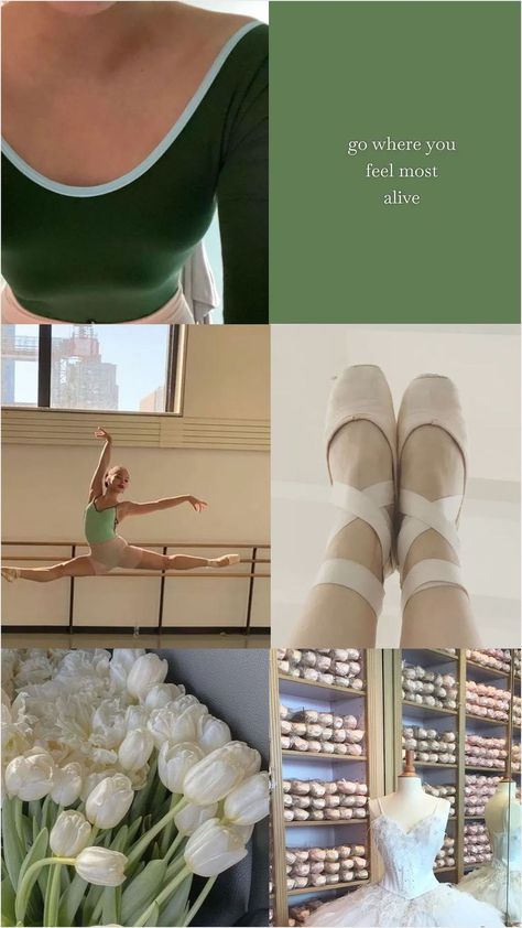 Sage Green Ballet Aesthetic, Ballet Green Aesthetic, Green Ballet Aesthetic, Green Dance Aesthetic, Dancer Girl Aesthetic, Green Tumblr Aesthetic, Dancer Lifestyle Aesthetic, Dance Vibes Aesthetic, Ballet Girl Aesthetic