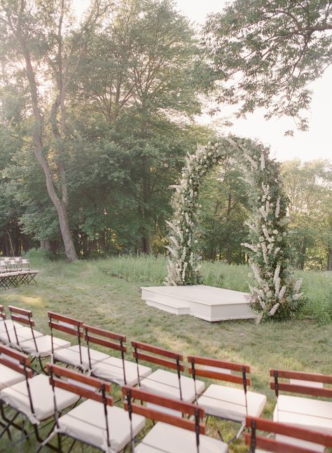 Wedding Arch Ideas: Neutral Ceremony Altar with Raised Platform Bedford New York, Ceremony Altar, Wedding Arch Ideas, Wedding Platform, Wooden Arbor, Raised Platform, Wedding Arbors, Arch Ideas, Wedding Arbour